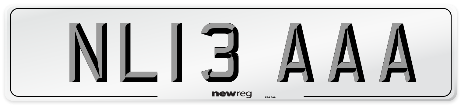 NL13 AAA Number Plate from New Reg